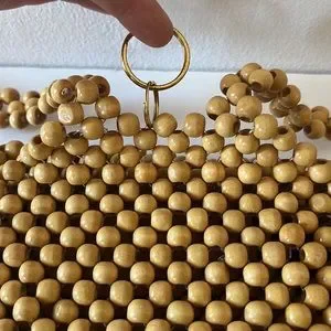 Bags | Nwot Beaded Wood Backpack Purse | Poshmark